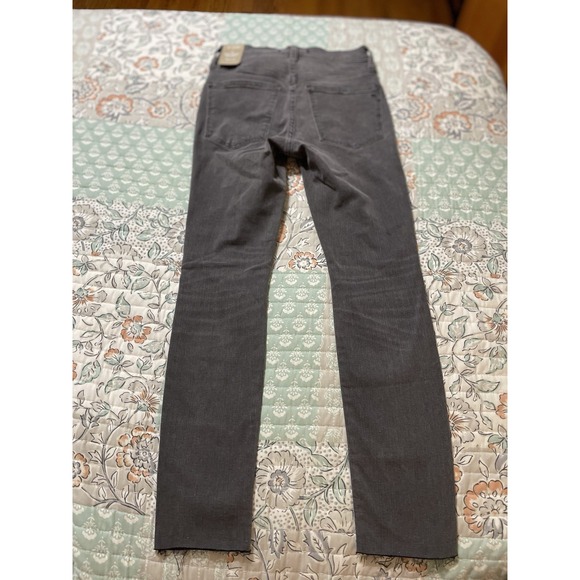NWT Madewell 9" Mid-Rise Black Skinny Jeans Raw Hem Distressed Women's Size 24P‎ - Picture 15 of 16